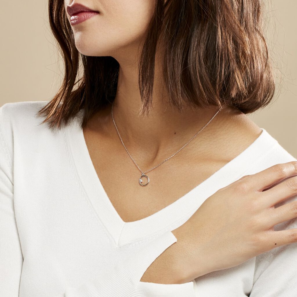 Collier Anas Argent Blanc Oxyde De Zirconium - Colliers fantaisie Femme | Histoire d’Or