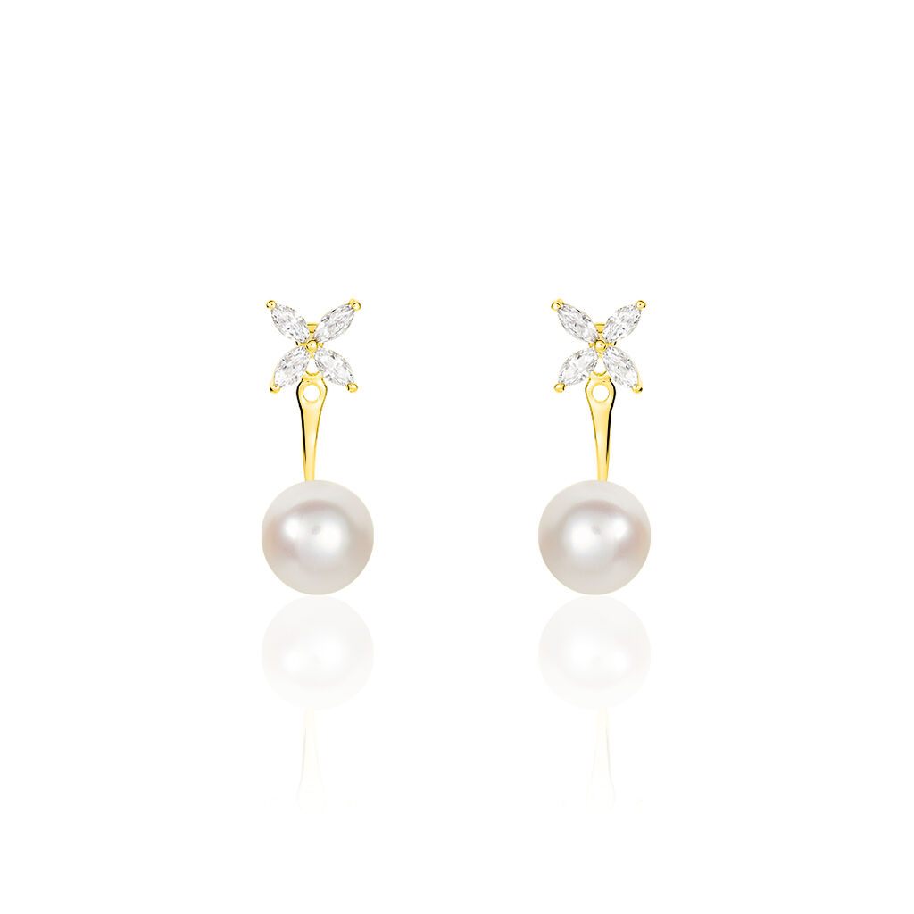 Bijoux D'oreilles Norah Or Jaune Perle De Culture Et Oxyde - Ear cuffs Femme | Histoire d’Or