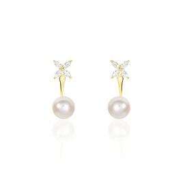 Bijoux D'oreilles Norah Or Jaune Perle De Culture Et Oxyde - Ear cuffs Femme | Histoire d’Or