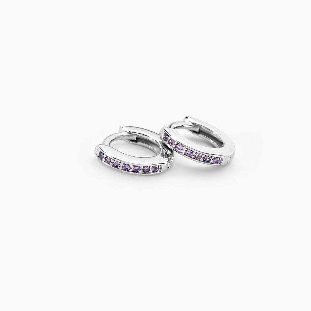 Créoles Rio Argent Blanc Oxyde De Zirconium - Boucles d'oreilles créoles Femme | Histoire d’Or