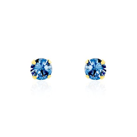 Boucles D'oreilles Puces Carin Serti Griffe 3 Or Jaune Oxyde - Clous d'oreilles Femme | Histoire d&rsquo;Or