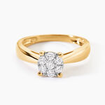 Bague Charl&egrave;ne Or Jaune Diamant Synthetique - Bagues avec pierre Femme | Histoire d&rsquo;Or