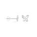 Boucles D'oreilles Puces Papillon Or Blanc Diamant - Clous d'oreilles Femme | Histoire d’Or