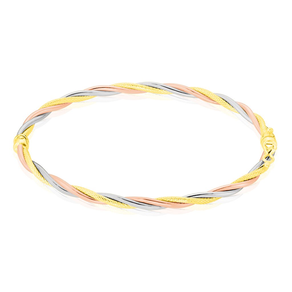 Bracelet Jonc Temani Or Tricolore - Bracelets joncs Femme | Histoire d’Or