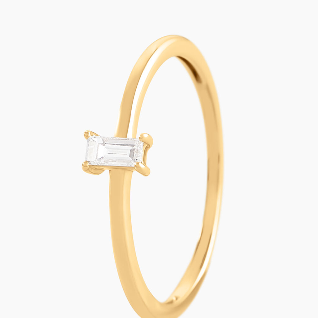 Bague Dmitrii Or Jaune Diamant Synth&eacute;tique - Bagues solitaires Femme | Histoire d&rsquo;Or