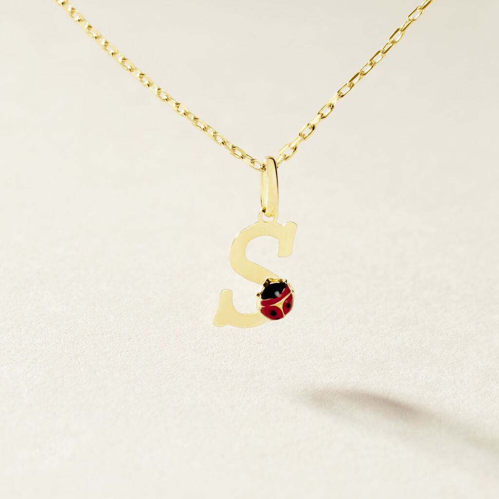 Pendentif Helidie Coccinelle Lettre Or Jaune - Pendentifs Enfant | Histoire d&rsquo;Or
