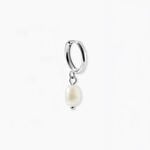Boucles D'Oreilles Pendantes Vianney Acier Blanc Pierre De Synthese - Boucles d'oreilles empierr&eacute;es Homme | Histoire d&rsquo;Or
