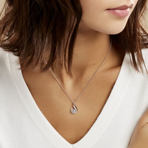 Collier Indian Drop Argent Blanc Oxyde De Zirconium - Colliers fantaisie Femme | Histoire d’Or