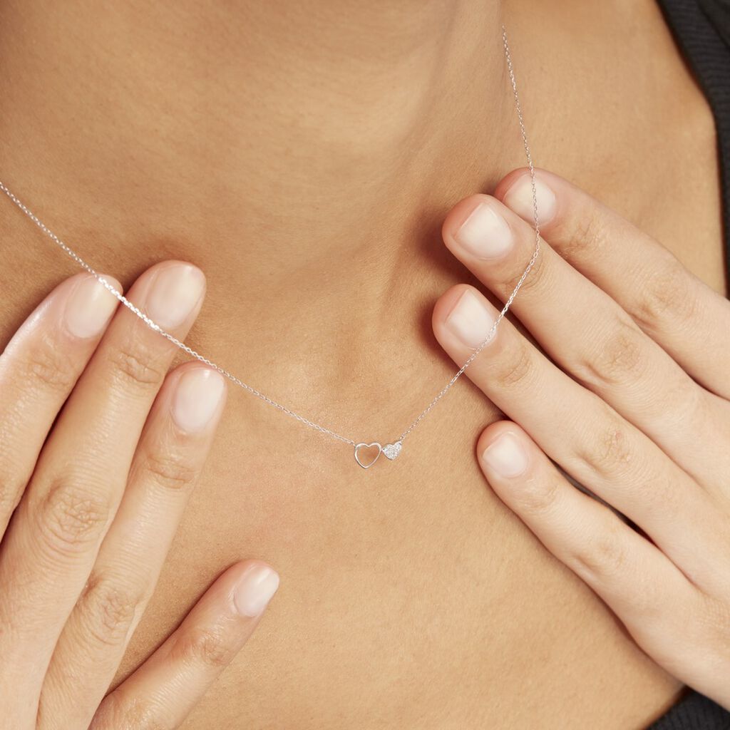 Collier Or Blanc Stacia Diamants - Colliers Femme | Histoire d’Or