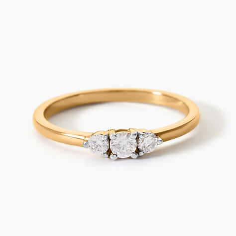 Bague Georgia Plaqu&eacute; Or Jaune Oxyde De Zirconium - Bagues avec pierre Femme | Histoire d&rsquo;Or