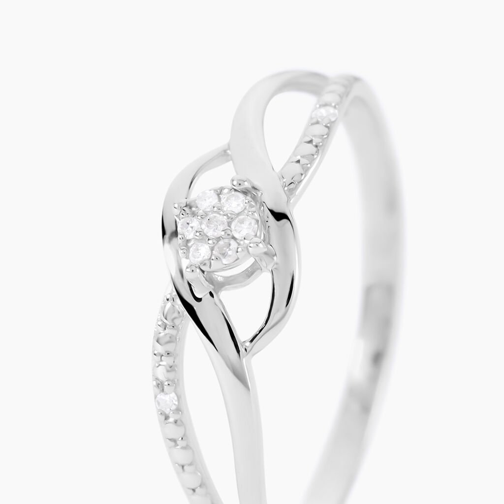 Bague Or Blanc Charlotta Diamant - Bagues avec pierre Femme | Histoire d&rsquo;Or