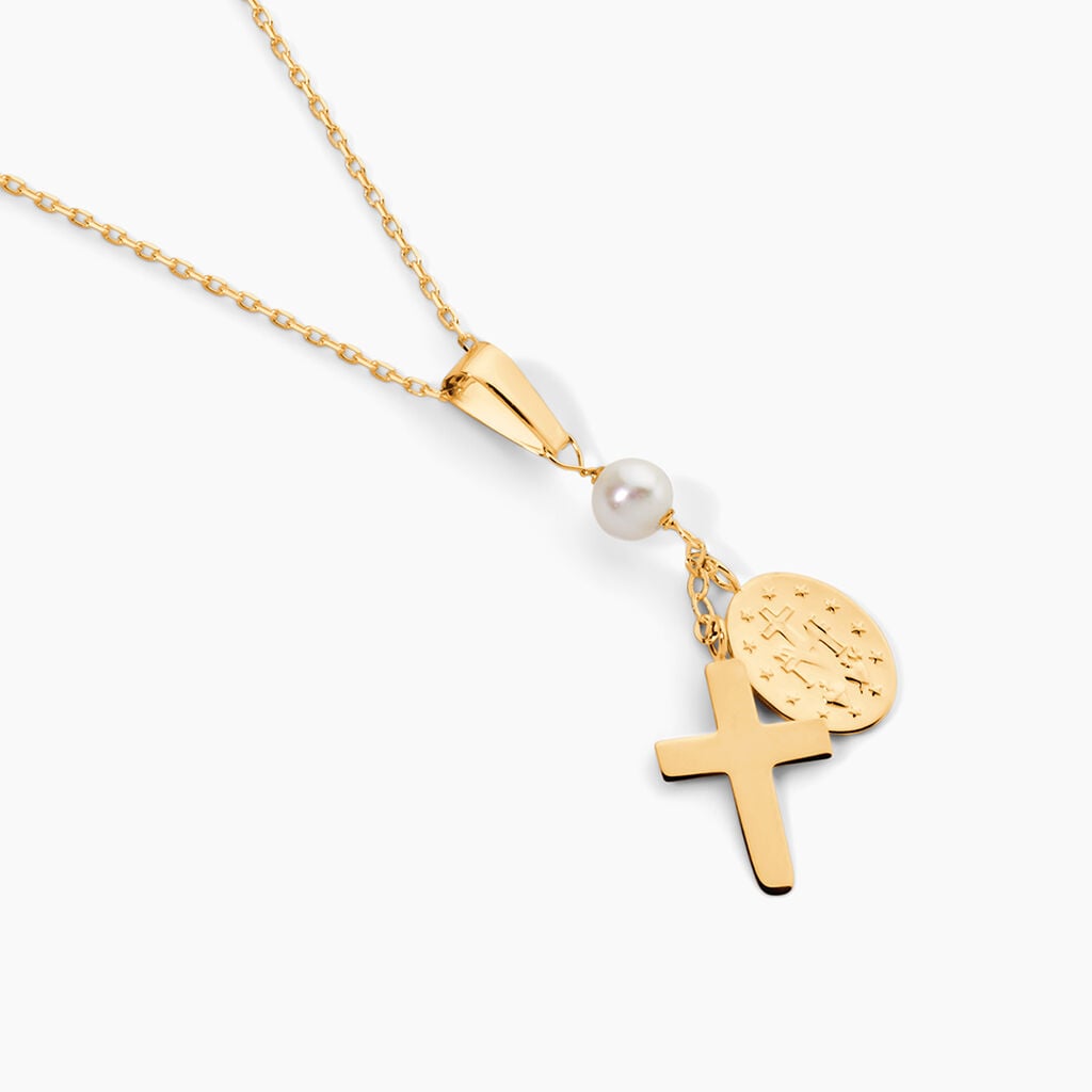 Pendentif Erato Or Jaune Perle De Culture - Pendentifs Communion Femme | Histoire d&rsquo;Or