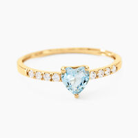 Bague Love Ring Or Jaune Topaze Oxyde De Zirconium