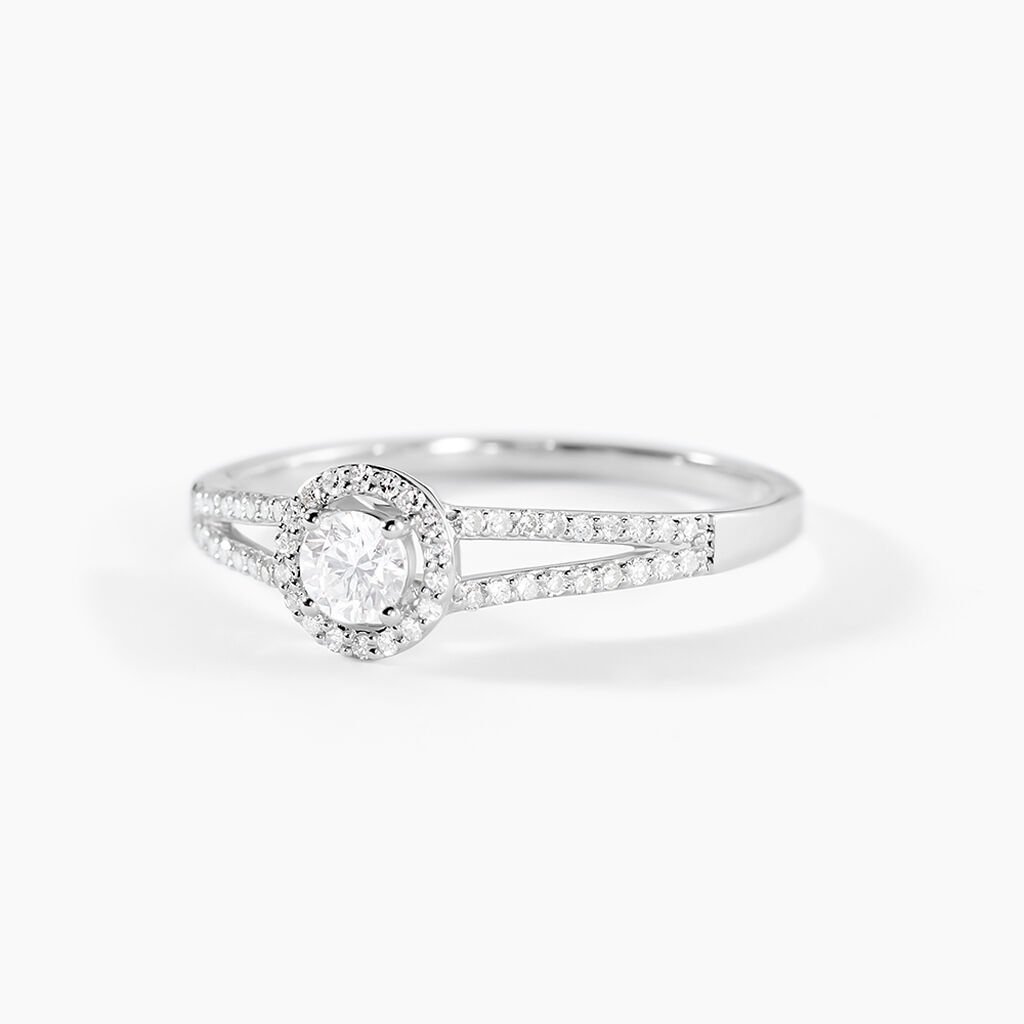Bague Solitaire Karen Or Blanc Diamant - Bagues solitaires Femme | Histoire d&rsquo;Or