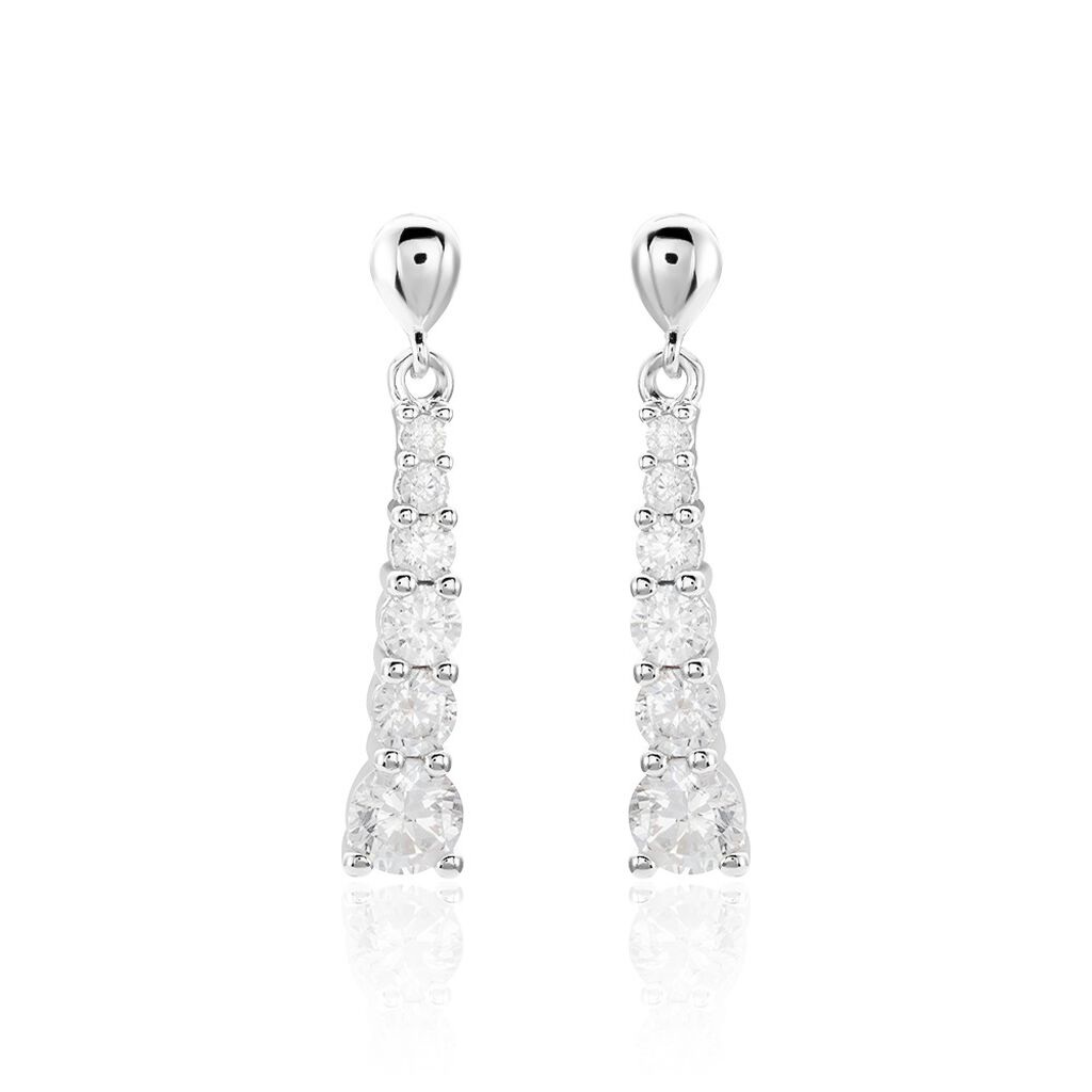 Boucles D'oreilles Pendantes Dervla Argent Rhodié Oxyde De Zirconium - Boucles d'oreilles fantaisie Femme | Histoire d’Or