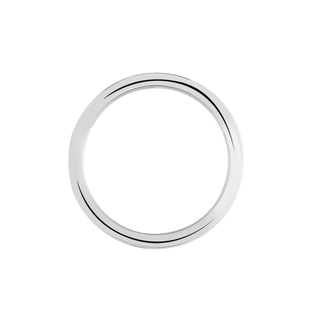 Alliance Gaia Ruban Plat Or Blanc - Alliances Famille | Histoire d’Or