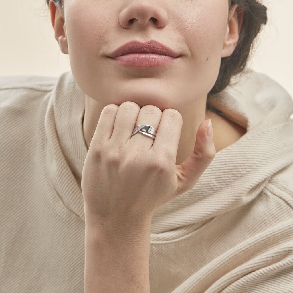 Bague Camomille Or Blanc Diamant - Bagues avec pierre Femme | Histoire d’Or