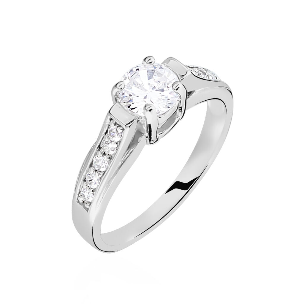 Bague Solitaire Mady Argent Blanc Oxyde De Zirconium - Bagues solitaires Femme | Histoire d&rsquo;Or