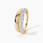Bague Sunset Riviera Argent Dor&eacute; A L'Or 750/1000 Oxyde De Zirconium - Bagues avec pierre Femme | Histoire d&rsquo;Or