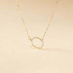 Collier Stip Or Jaune Oxyde De Zirconium - Colliers Femme | Histoire d&rsquo;Or
