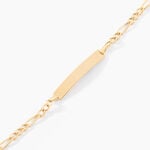 Bracelet Identit&eacute; Bartolomee Maille Alternee 1/3 Or Jaune - Bracelets Communion Enfant | Histoire d&rsquo;Or