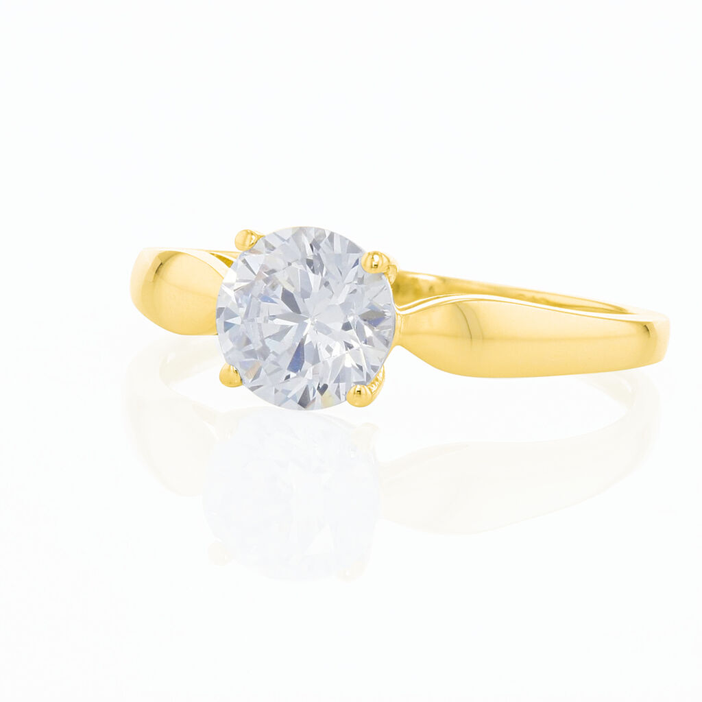Bague Solitaire Illyana Or Jaune Oxyde De Zirconium - Bagues solitaires Femme | Histoire d&rsquo;Or