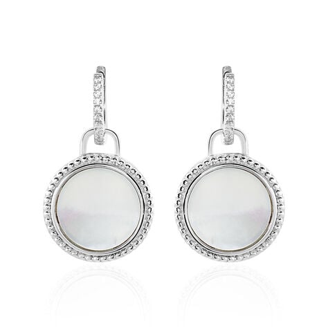 Boucles D'oreilles Pendantes Laetizia Celine Argent Blanc Nacre - Boucles d'oreilles fantaisie Femme | Histoire d&rsquo;Or