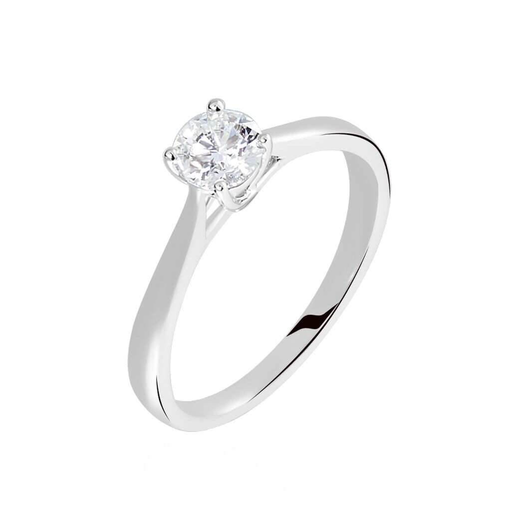 Bague Solitaire Fiona Or Blanc Diamant Synthetique - Bagues solitaires Femme | Histoire d&rsquo;Or