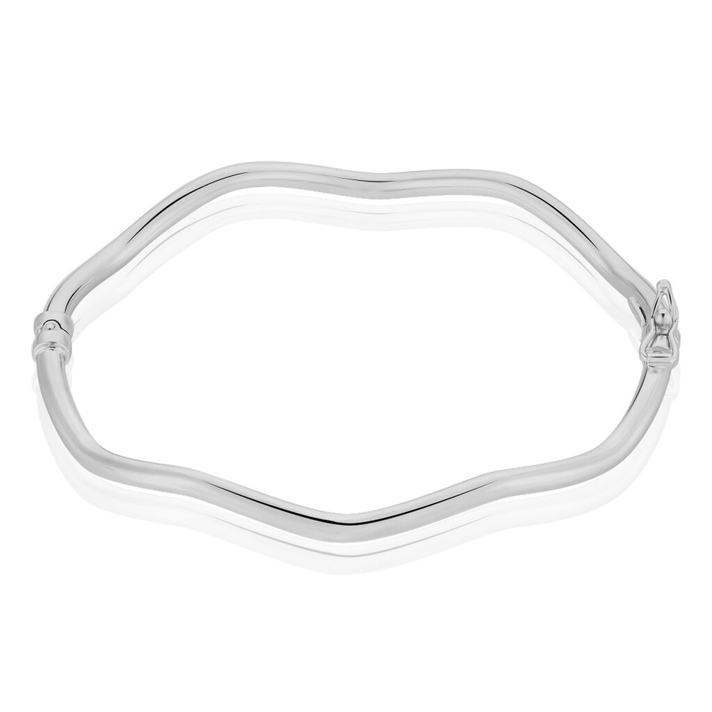 Bracelet Jonc Jennie Ondule Or Blanc - Bracelets joncs Femme | Histoire d’Or
