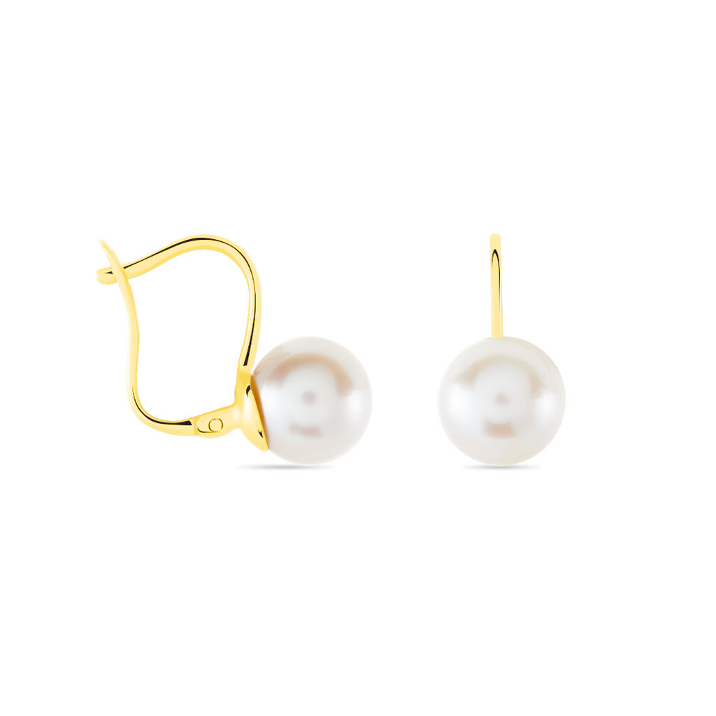 Boucles D'oreilles Pendantes Akoya Or Jaune Perle De Culture D'akoya - Boucles d'oreilles pendantes Femme | Histoire d’Or
