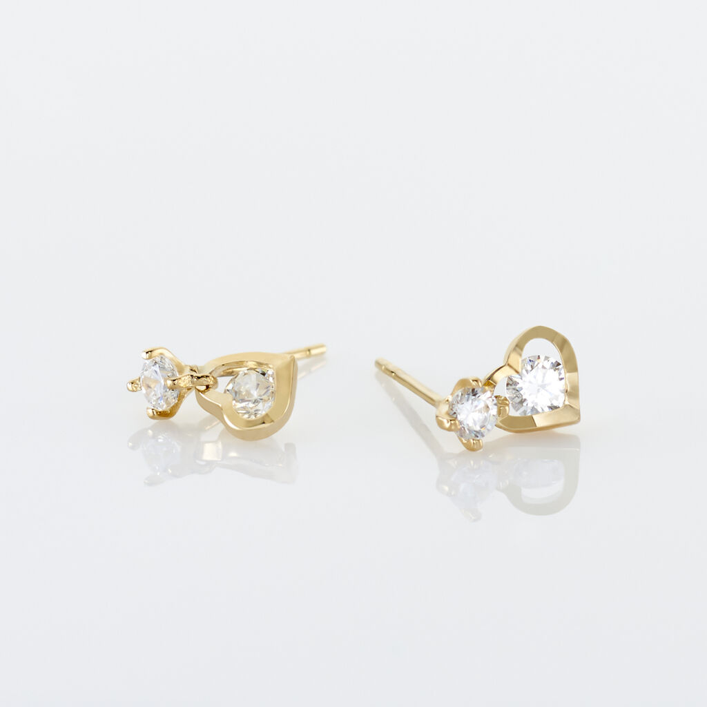 Boucles D'oreilles Pendantes Ludyvine Or Jaune Oxyde De Zirconium - Boucles d'oreilles pendantes Femme | Histoire d’Or