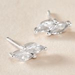 Boucles D'oreilles Puces Winter Sweetness Argent Blanc Oxyde - Boucles d'oreilles fantaisie Femme | Histoire d&rsquo;Or