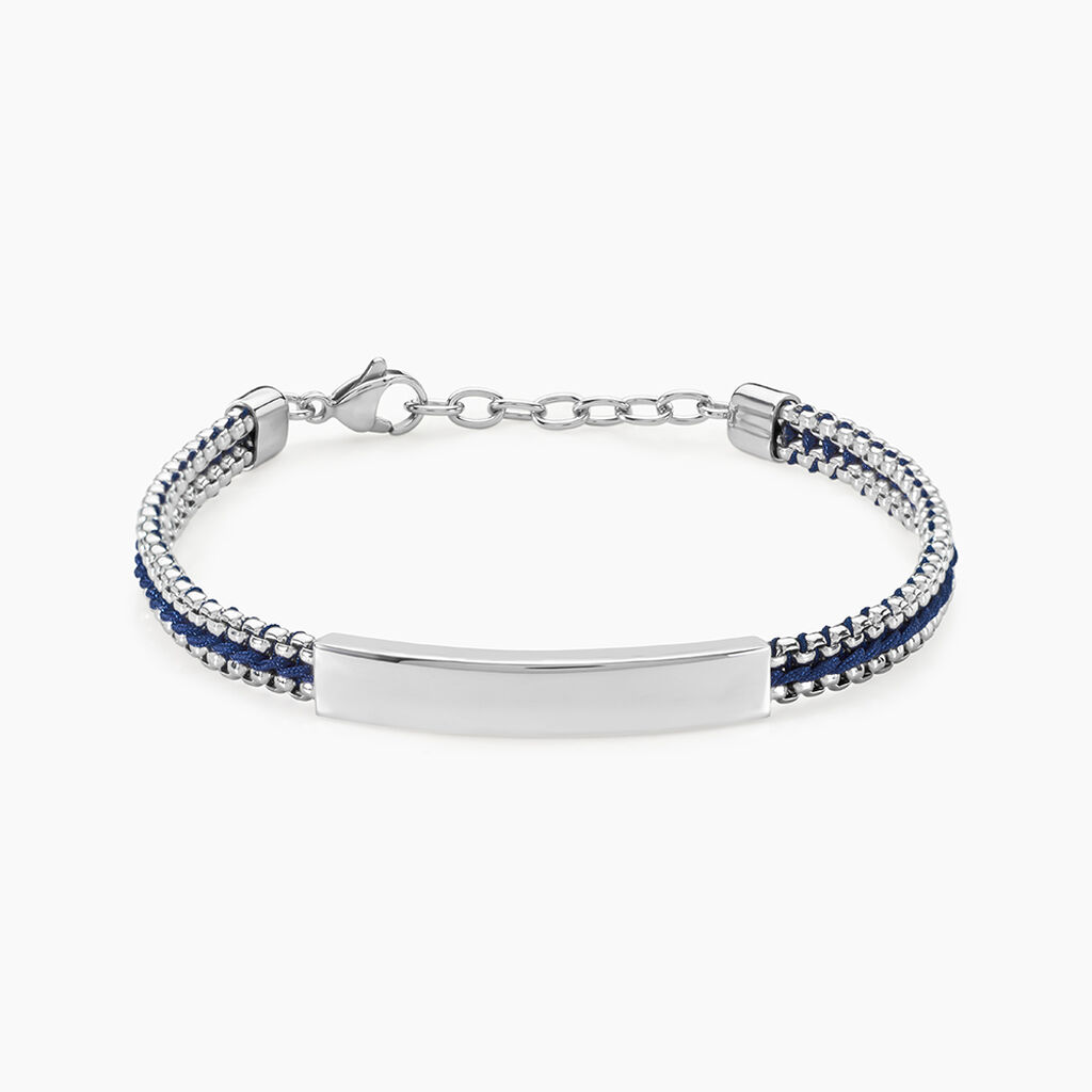 Bracelet Jourdan Joscelin Acier Argenté - Bracelets cordon Homme | Histoire d’Or