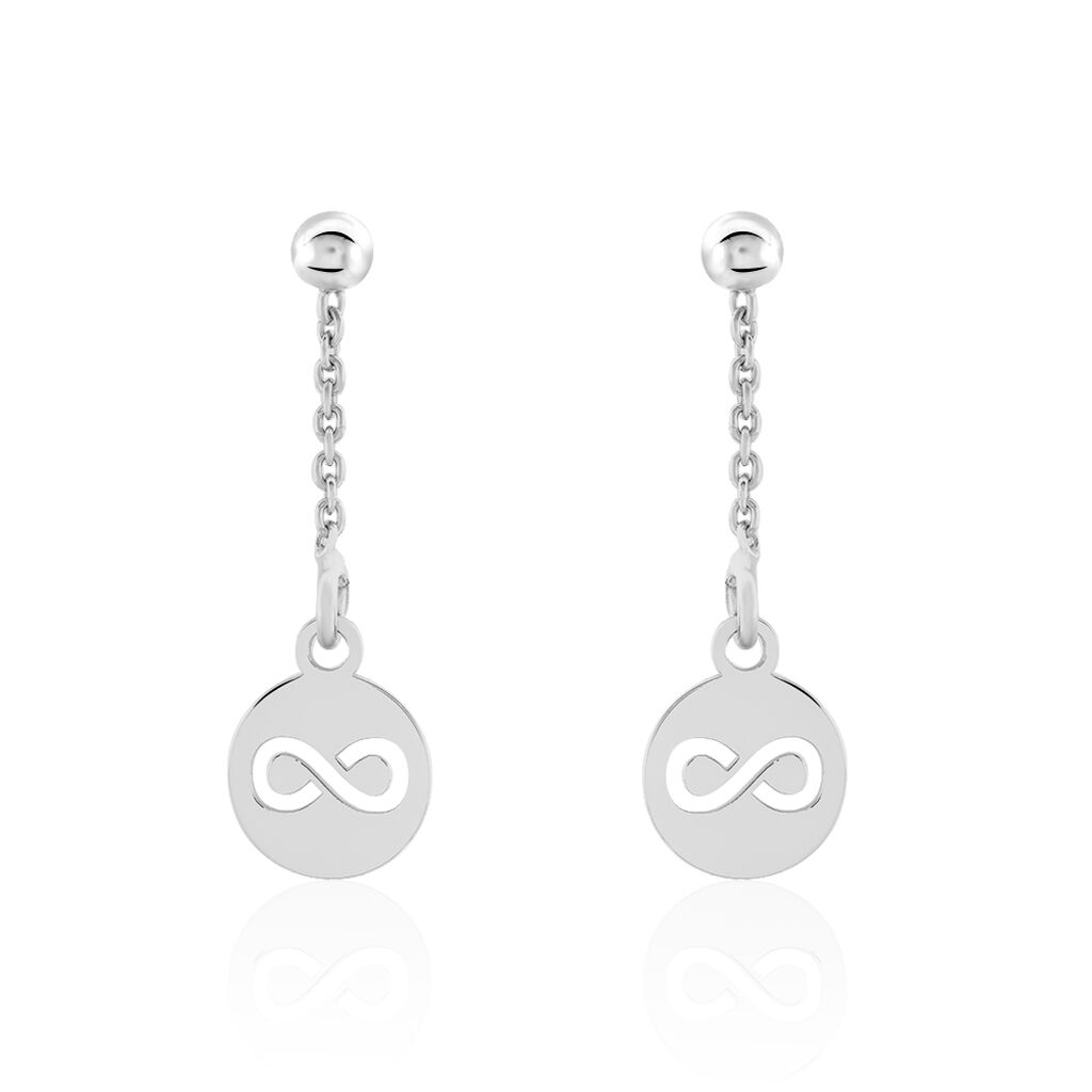 Boucles D'oreilles Pendantes Shereen Argent Blanc - Boucles d'oreilles fantaisie Femme | Histoire d’Or