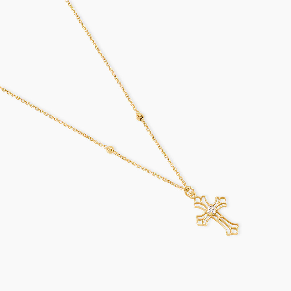 Collier Bice Or Jaune Oxyde De Zirconium - Colliers Femme | Histoire d&rsquo;Or