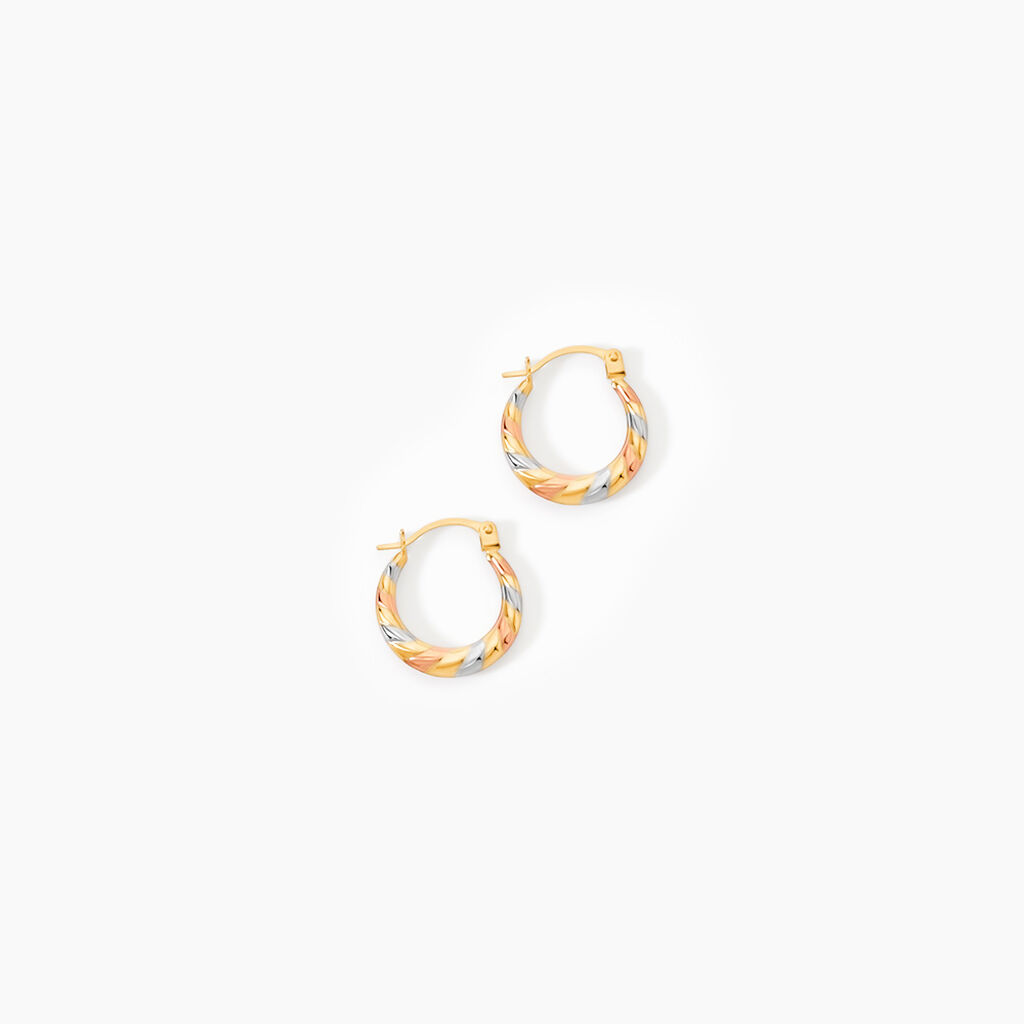 Cr&eacute;oles Rosaura Or Tricolore - Boucles d'oreilles cr&eacute;oles Femme | Histoire d&rsquo;Or