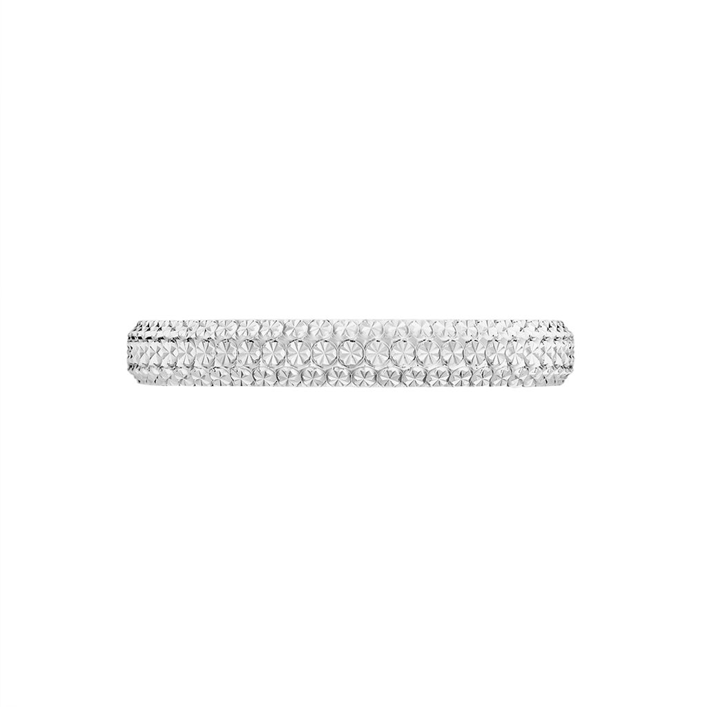 Alliance Multi Facettes Diamantee Ruban Plat Or Blanc - Alliances Femme | Histoire d’Or