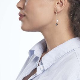 Boucles D'oreilles Pendantes Or Jaune Brayann Perles De Culture - Boucles d'oreilles pendantes Femme | Histoire d’Or