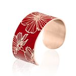 Bracelet Jonc Willem Acier Rose Smalto Rouge - Bracelets joncs Femme | Histoire d&rsquo;Or