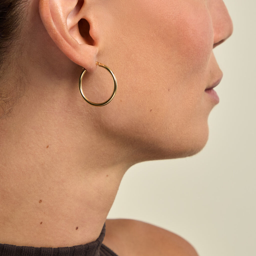 Cr&eacute;oles Verania Argent Dor&eacute; A L'Or 750/1000 - Boucles d'oreilles cr&eacute;oles Femme | Histoire d&rsquo;Or