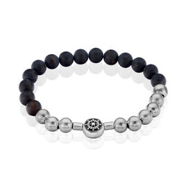 Bracelet Acier Lysane Boules Lisses Noires - Bracelets fantaisie Homme | Histoire d’Or