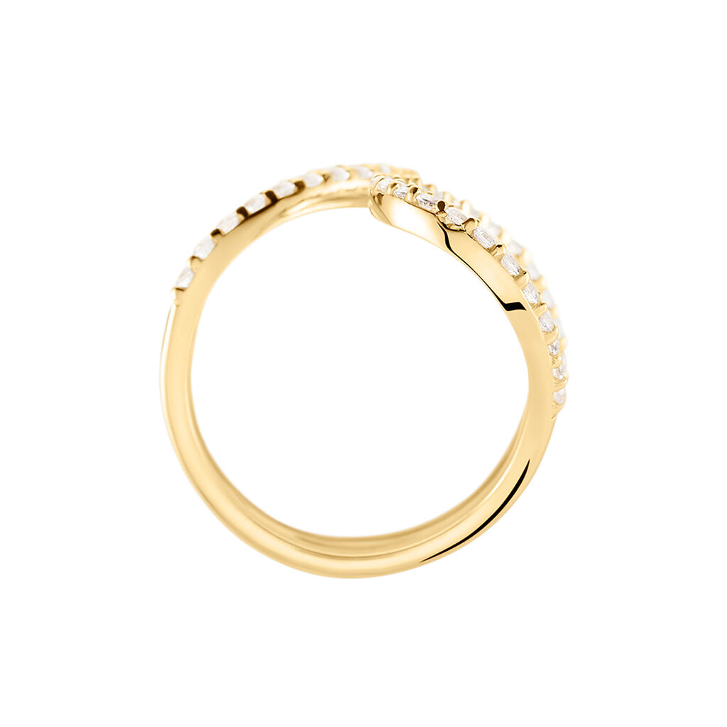 Bague Plaque Or Urban Flower Oxyde De Zirconium - Bagues avec pierre Femme | Histoire d’Or