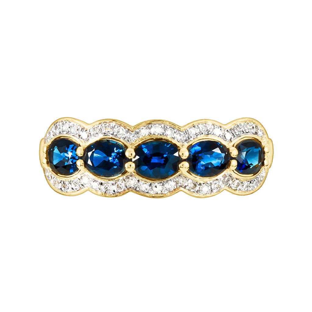 Bague Margaux Or Jaune Saphir Et Diamant - Bagues avec pierre Femme | Histoire d’Or