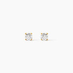 Boucles D'oreilles Puces 4 Griffes Or Jaune Diamant Synthetique - Clous d'oreilles Femme | Histoire d&rsquo;Or