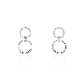 Boucles D'oreilles Pendantes Colas Argent Blanc Oxyde De Zirconium - Boucles d'oreilles pendantes Femme | Histoire d’Or