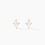 Boucles D'Oreilles Puces Icone Or Jaune Diamant Synthetique - Clous d'oreilles Femme | Histoire d&rsquo;Or