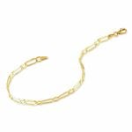 Bracelet Or Jaune Maille Altern&eacute;e 1/3 - Bracelets cha&icirc;ne Femme | Histoire d&rsquo;Or