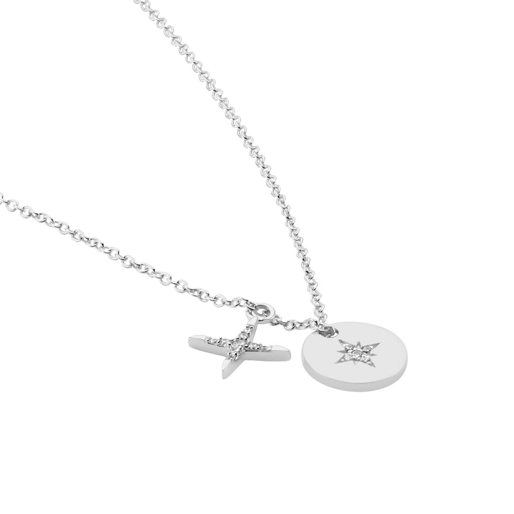 Collier Pluton Argent Blanc Oxyde De Zirconium - Colliers fantaisie Femme | Histoire d&rsquo;Or