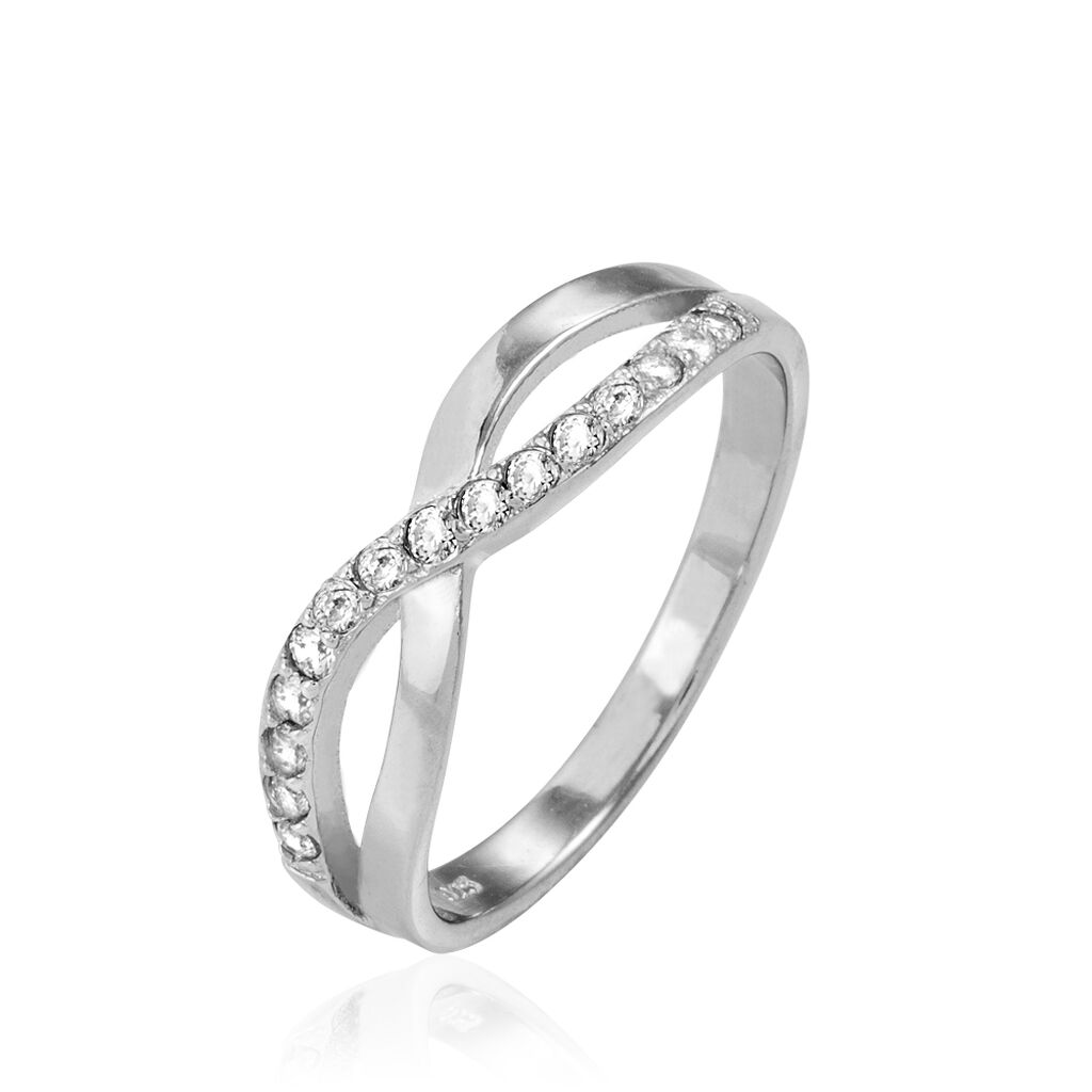 Bague Eustase Argent Blanc Oxyde De Zirconium - Bagues avec pierre Femme | Histoire d&rsquo;Or