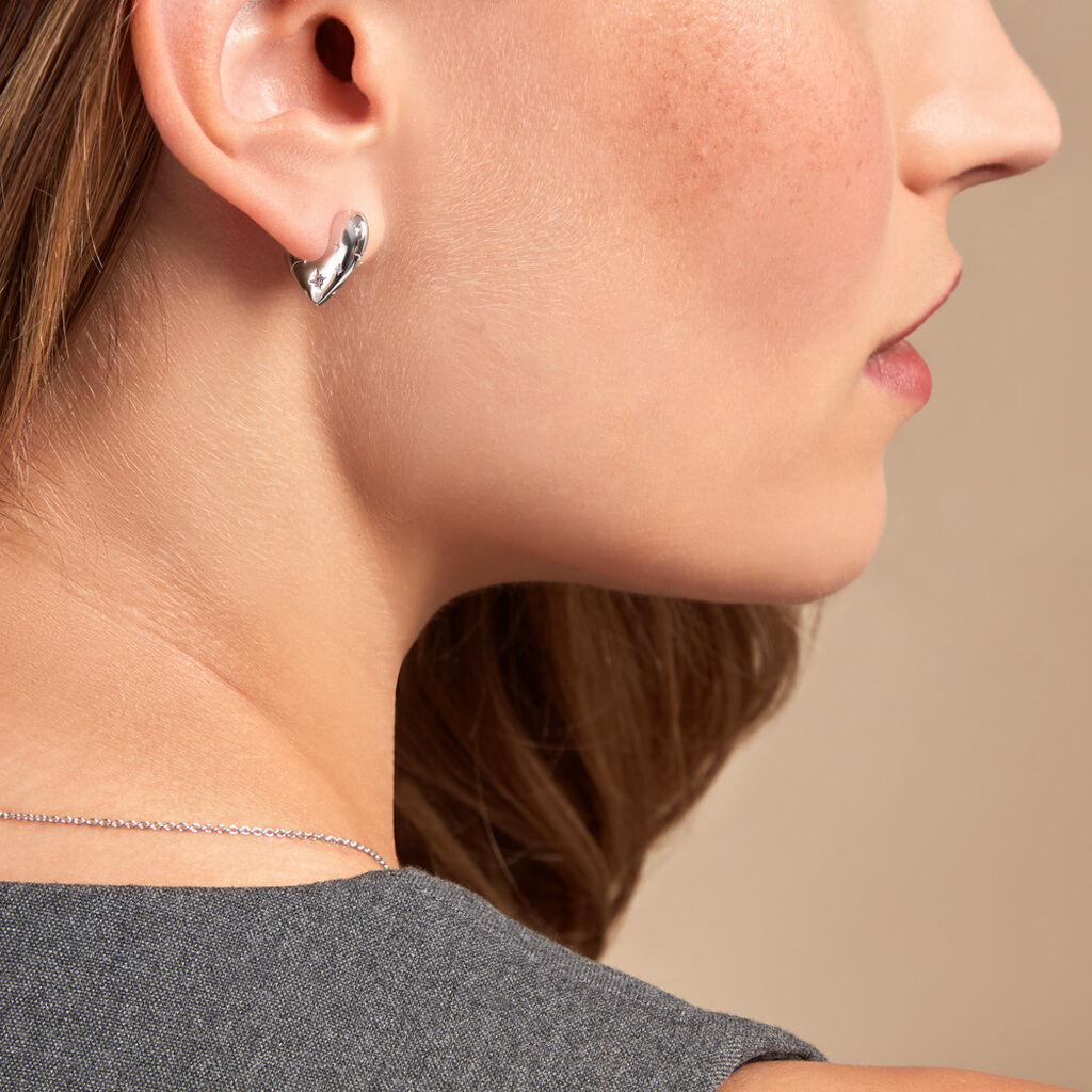 Créoles Ocean Argent Blanc Oxyde De Zirconium - Boucles d'oreilles créoles Femme | Histoire d’Or